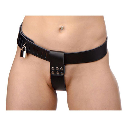 Adjustable Leather Chastity Belt - Sex Toys