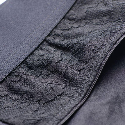 Lace Envy Lace Crotchless Panty Harness and Dildo Set - Black - L/XL - Sex Toys