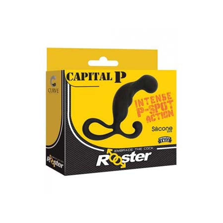 Curve Toys Rooster Capital P Silicone Prostate Massager Black