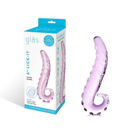 Glas 6 in. Lick-It Glass Dildo Pink