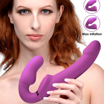 Inflatable Silicone Vibrating Strapless Strap-On with Remote Control - Sex Toys