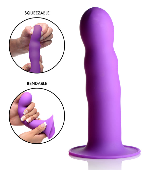 Squeezable Wavy Dildo - Thermo-Reactive "Memory" Silicone - Sex Toys