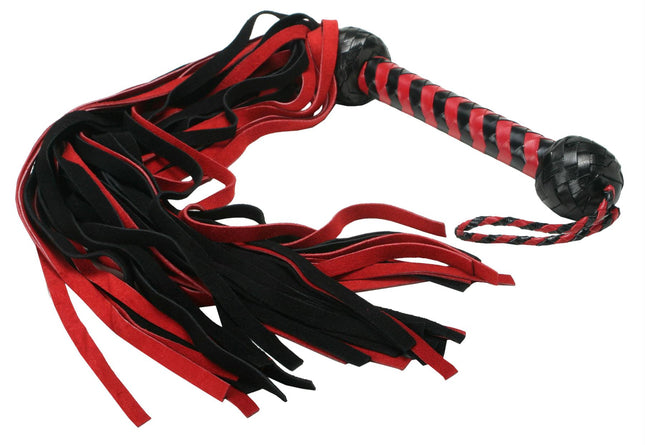 Strict Leather Suede Flogger - Black/Red - BDSM Gear