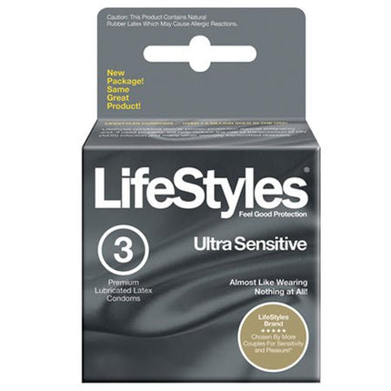 Lifestyles Ultra Sensitive Condoms - Box Of 3 - Kink Store