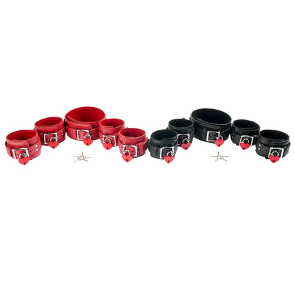 5 Piece Leather Collar Cuffs Set by Kink