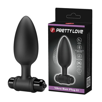 Pretty Love Vibra Butt Plug II - Black - Anal Products