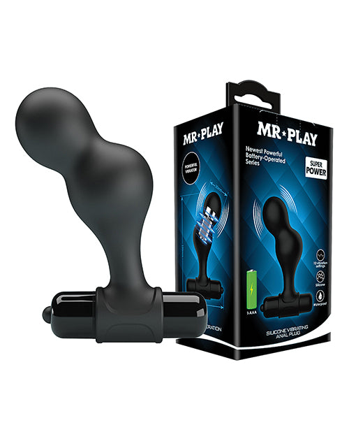 Mr. Play Silicone Anal Vibro Plug - Black - Anal Products
