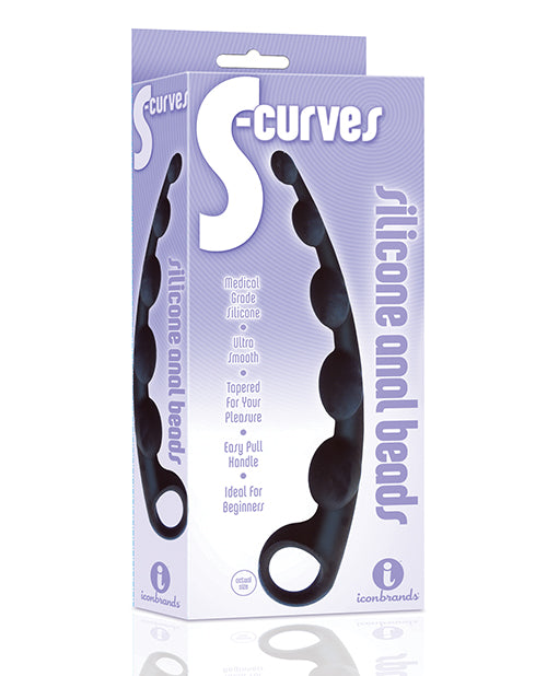 The 9's S-Curved Silicone Anal Beads - Anal Products