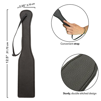 Nocturnal Collection Stitched Paddle - Black - Bondage Blindfolds & Restraints