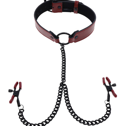 Saffron Collar w/Chain Nipple Clamps