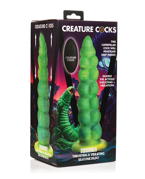 Creature Cocks Squirmer Thrusting & Vibrating Silicone Dildo w/Remote Control - Multi Color - Vibrators