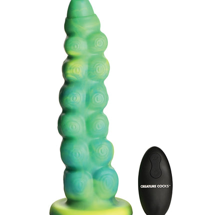 Creature Cocks Squirmer Thrusting & Vibrating Silicone Dildo w/Remote Control - Multi Color