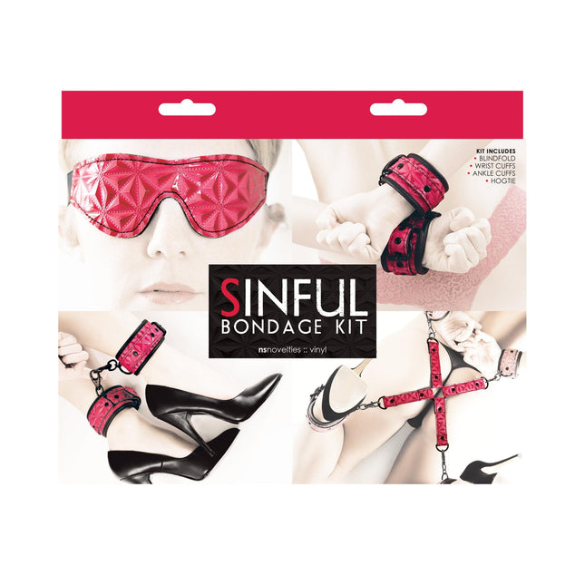 Sinful Vinyl Bondage Kit Pink - Bondage Play