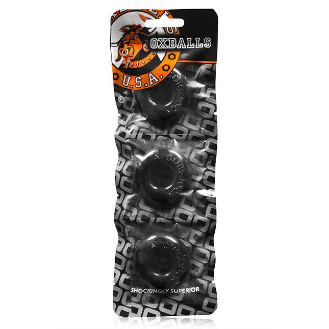OxBalls Ringer, 3-Pack Of Do-Nut-1, Small, Black - Sex Toys