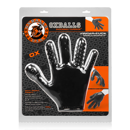 OxBalls Finger Fuck Glove, Black - Dildos and Dongs