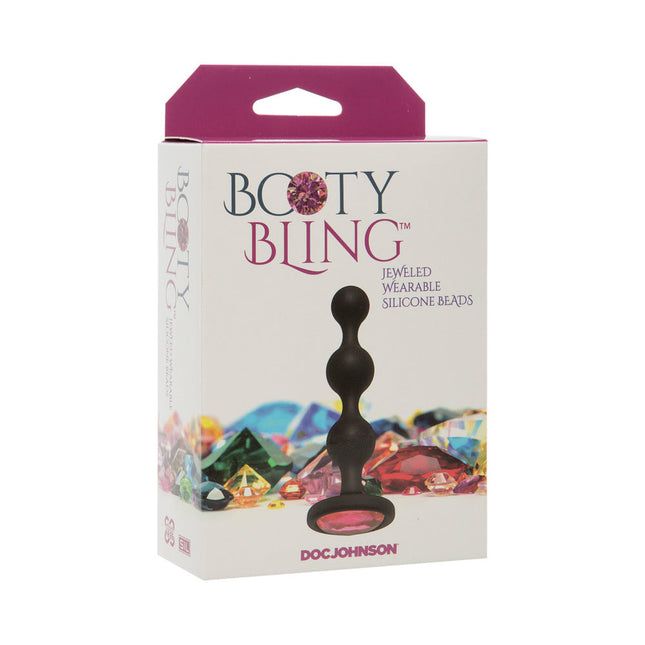 Booty Bling Jeweled Wearable Silicone Beads Pink - Anal Play