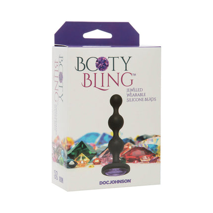 Booty Bling Jeweled Wearable Silicone Beads Purple - Anal Play