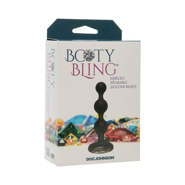 Booty Bling Jeweled Wearable Silicone Beads Silver - Anal Play