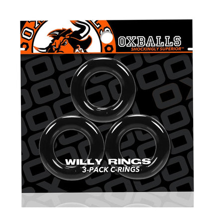 Oxballs Willy Rings 3-Pack Cockrings O/S Black - Cock & Ball Play