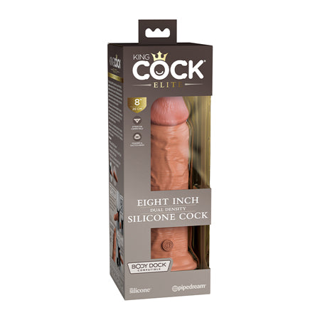 Pipedream King Cock Elite 8 in. Dual Density Silicone Cock Realistic Dildo With Suction Cup Tan - Dildos and Dongs