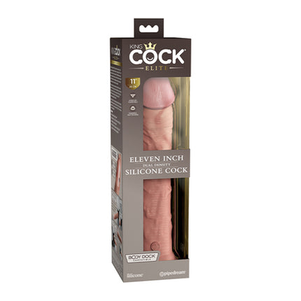 Pipedream King Cock Elite 11 in. Dual Density Silicone Cock Realistic Dildo With Suction Cup Beige - Dildos and Dongs