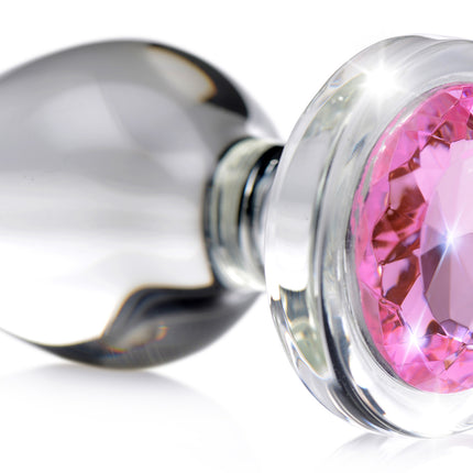 Pink Gem Glass Anal Plug