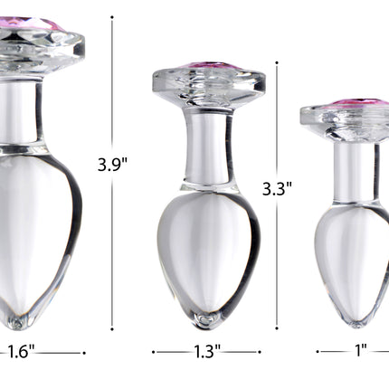 Pink Gem Glass Anal Plug