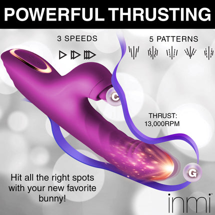 Bumping Bunny Thrusting & Pulsing Silicone Rabbit Vibrator - Vibesextoys