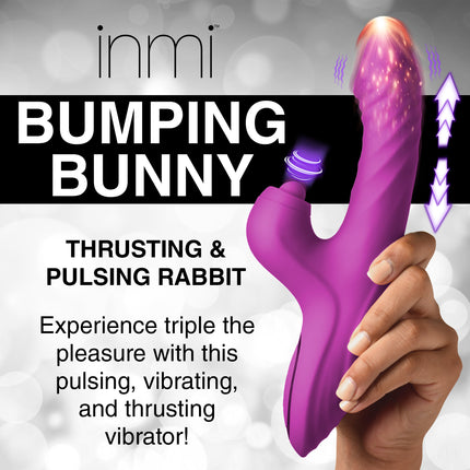 Bumping Bunny Thrusting & Pulsing Silicone Rabbit Vibrator - Vibesextoys