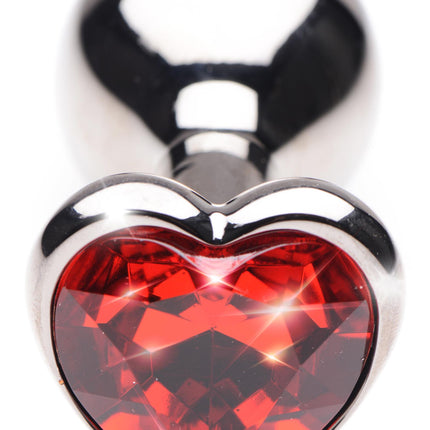 Ruby Red Heart Steel Butt Plug