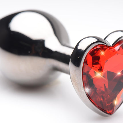 Ruby Red Heart Steel Butt Plug