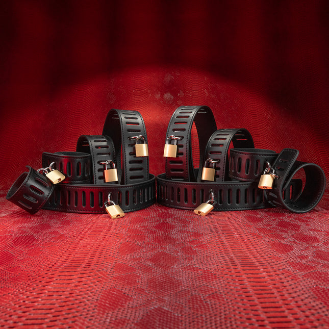 Secure Leather Bondage Ten Piece Restraint Set