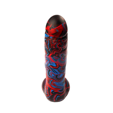 Shadowcaster 8" Silicone Dildo Vapor Blue and Red by Kink