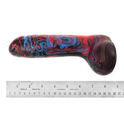 Shadowcaster 8" Silicone Dildo Vapor Blue and Red by Kink