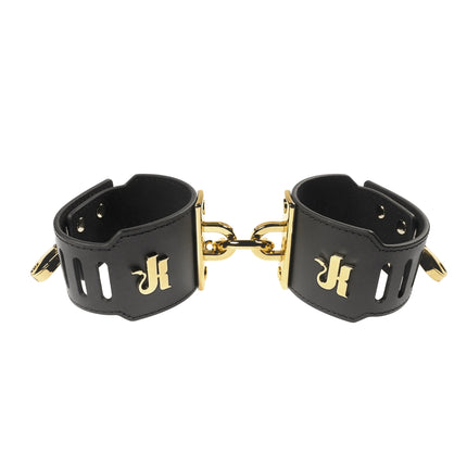 Eclipse Gold Handcuff set by Kink - Leather