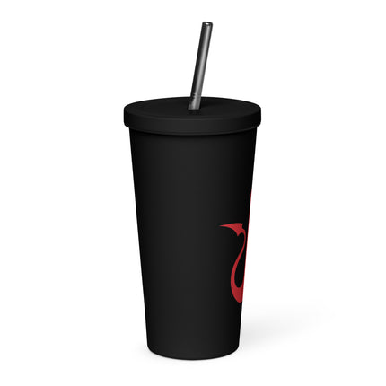 Insulated tumbler with a straw