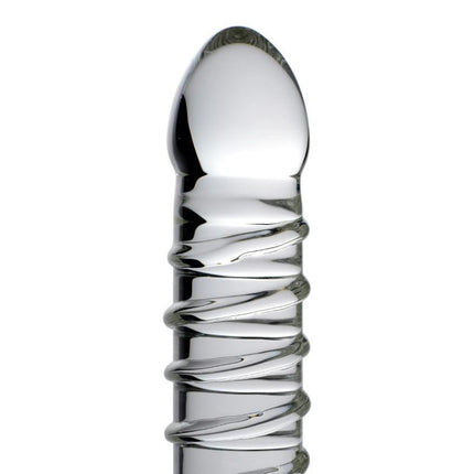 Behemoth Ribbed XL Glass Dildo - Sex Toys