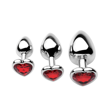 Chrome Hearts 3 Piece Anal Plugs with Gem Accents - Sex Toys