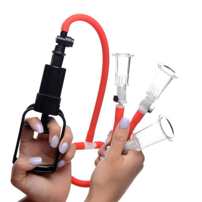 3-Way Suck Her Nipple and Clit Pump System - BDSM Toys