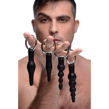 Silicone Anal Ringed Rimmer Set - 4 Piece - Sex Toys