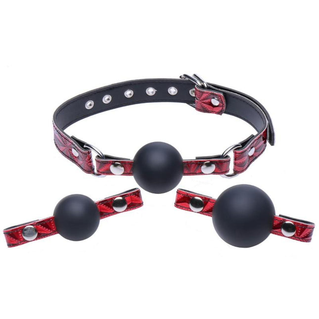 Crimson Tied Triad Interchangeable Silicone Ball Gag - BDSM Gear