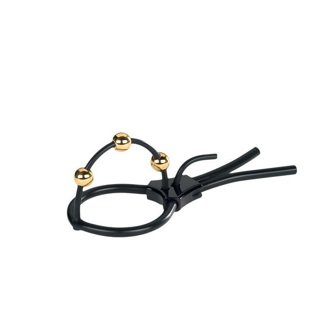 Mystim Pearly Pete - E-Stim Corona Penis Strap with Golden Balls - BDSM Gear