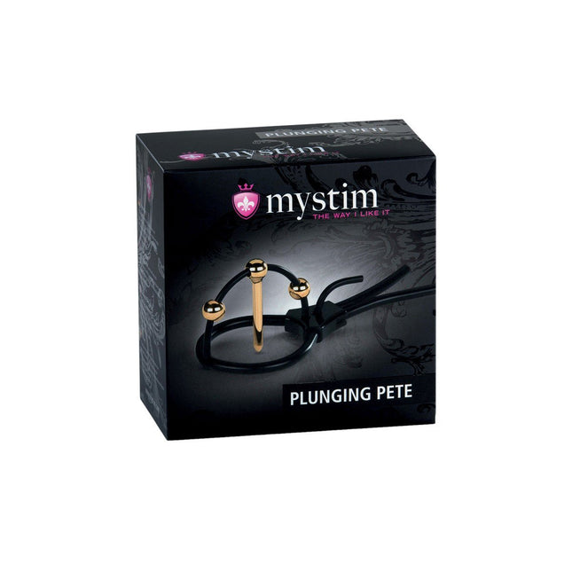 Mystim Plunging Pete - E-stim Corona Penis Strap with Urethral Sound - BDSM Gear