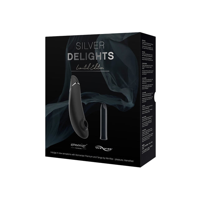 Womanizer & We-Vibe Silver Delights Bullet Vibrator and Clit Suction Toy Set - Sex Toys