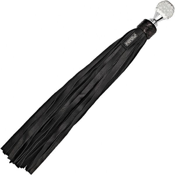 Classic Designer Soft Calf Leather Flogger with Crystal Handle - BDSM Gear