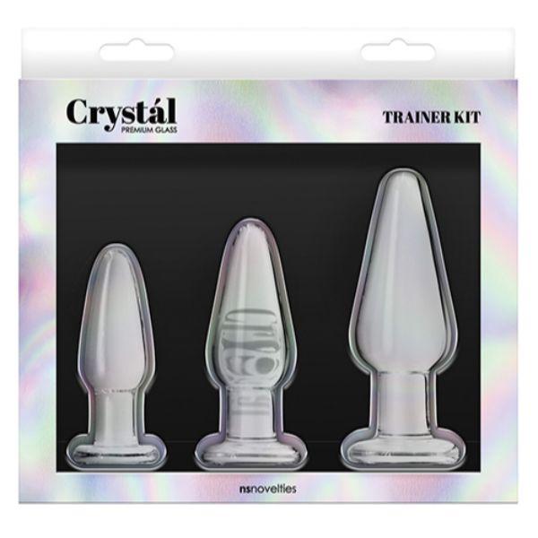 Crystal Glass Tapered Anal Trainer Kit - Clear - Sex Toys
