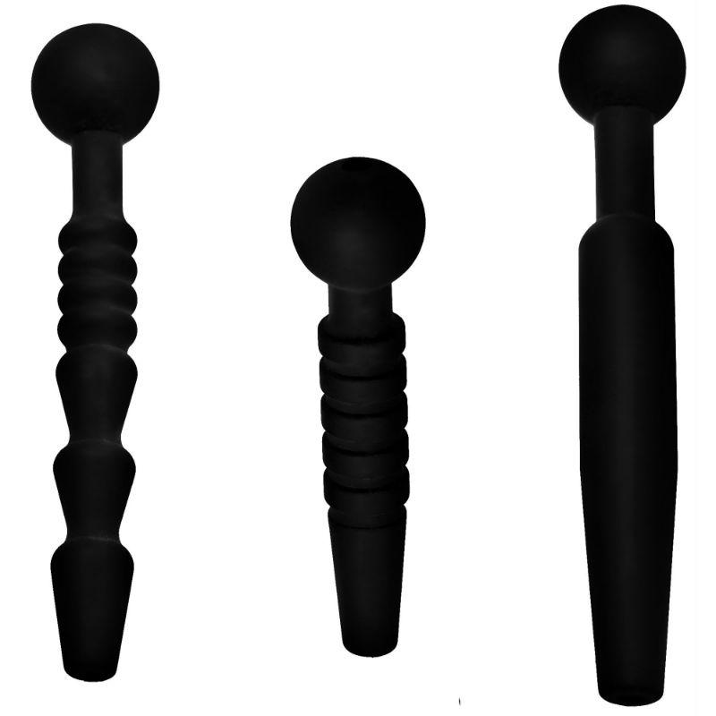 Dark Rods 3 Piece Silicone Penis Plug Set - BDSM Gear
