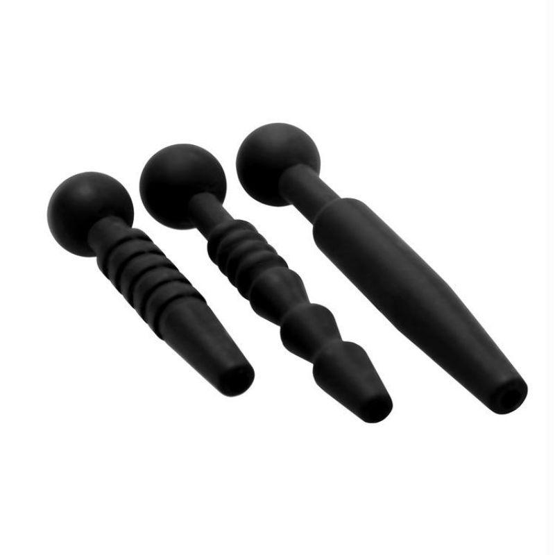 Dark Rods 3 Piece Silicone Penis Plug Set - BDSM Gear