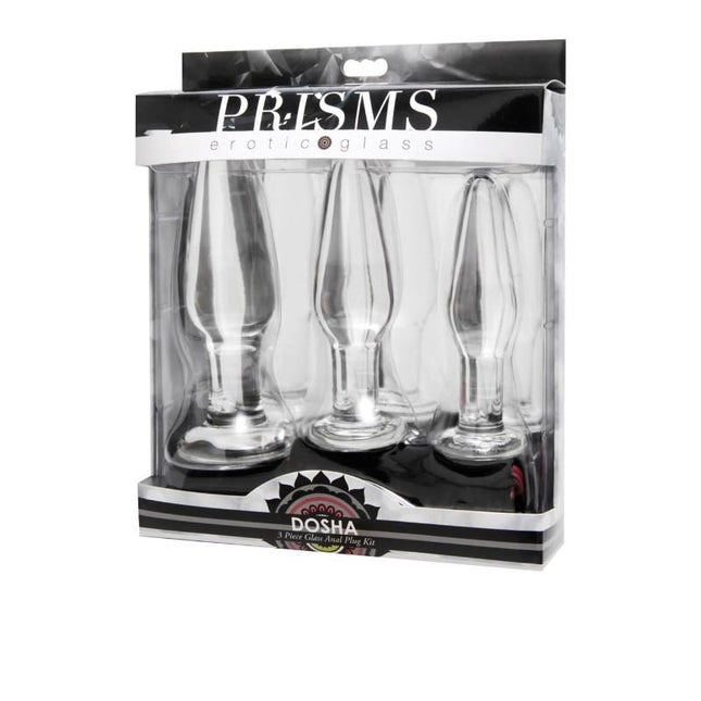 Dosha 3 Piece Glass Anal Plug Kit - Butt