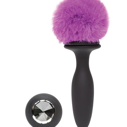 Happy Rabbit Vibrating Butt Plug with Removable Bunny Tail - Purple - Sex Toys